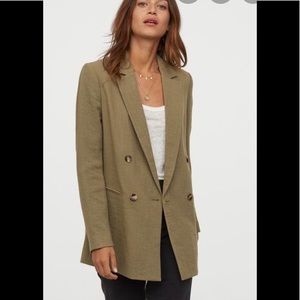 H&M Olive Double-breasted Jacket